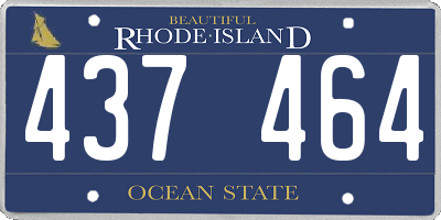 RI license plate 437464