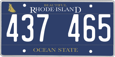 RI license plate 437465
