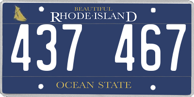 RI license plate 437467