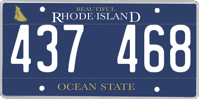 RI license plate 437468