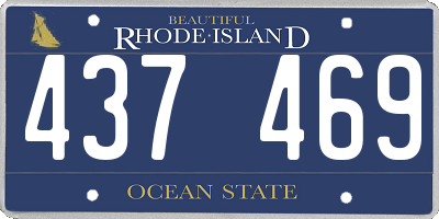 RI license plate 437469