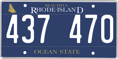 RI license plate 437470
