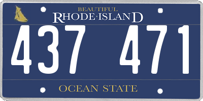RI license plate 437471