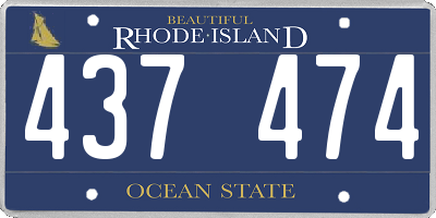 RI license plate 437474