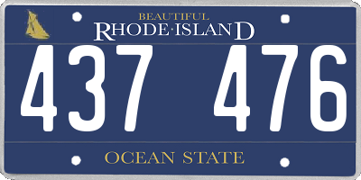 RI license plate 437476