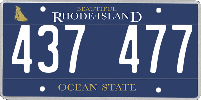 RI license plate 437477