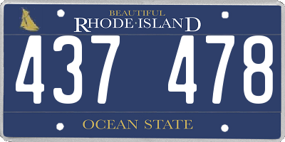 RI license plate 437478