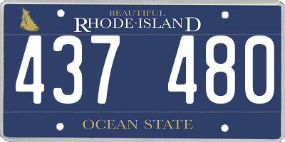 RI license plate 437480
