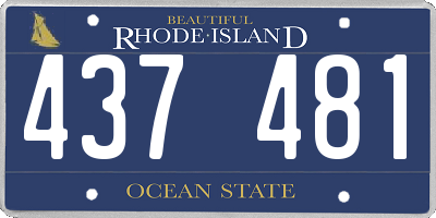 RI license plate 437481