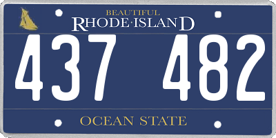 RI license plate 437482
