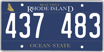 RI license plate 437483