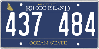 RI license plate 437484