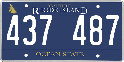RI license plate 437487