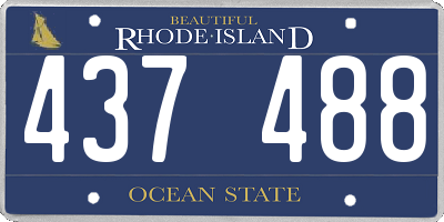 RI license plate 437488