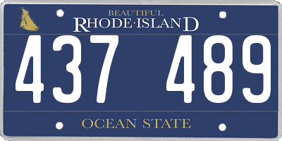 RI license plate 437489