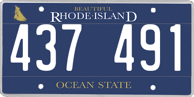 RI license plate 437491