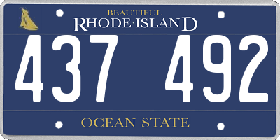 RI license plate 437492