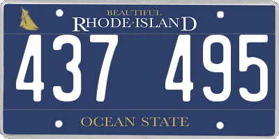 RI license plate 437495