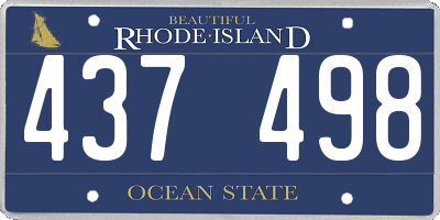 RI license plate 437498