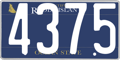 RI license plate 4375