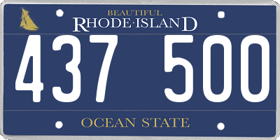 RI license plate 437500