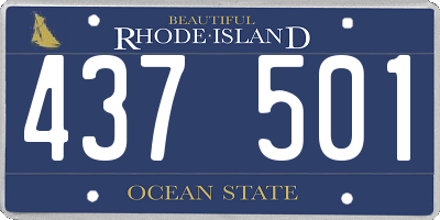 RI license plate 437501