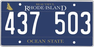 RI license plate 437503