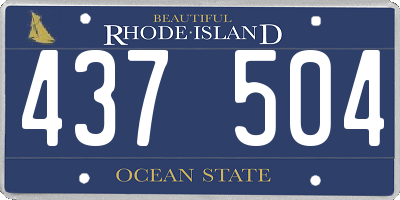 RI license plate 437504