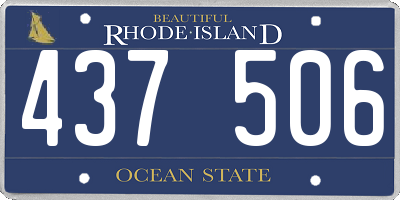 RI license plate 437506