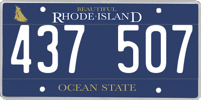 RI license plate 437507