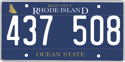RI license plate 437508
