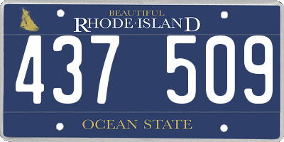RI license plate 437509