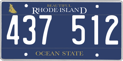 RI license plate 437512