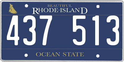 RI license plate 437513