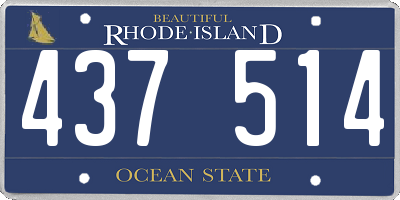RI license plate 437514
