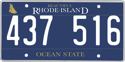 RI license plate 437516