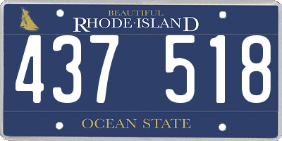 RI license plate 437518