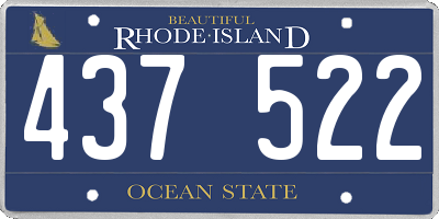 RI license plate 437522