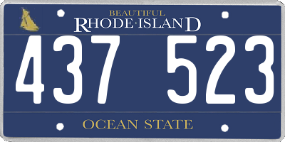 RI license plate 437523