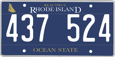 RI license plate 437524