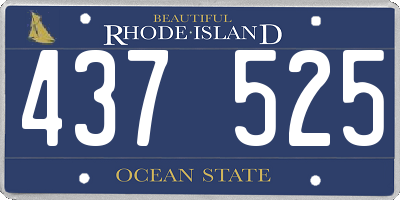 RI license plate 437525