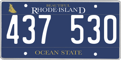 RI license plate 437530