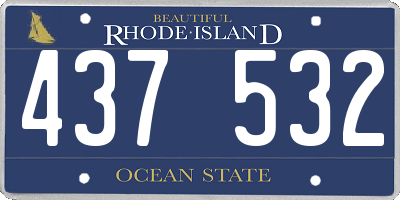 RI license plate 437532