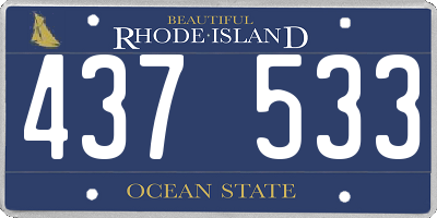 RI license plate 437533