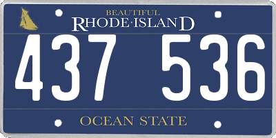 RI license plate 437536