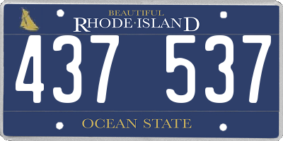 RI license plate 437537