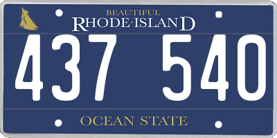 RI license plate 437540