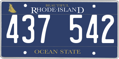 RI license plate 437542