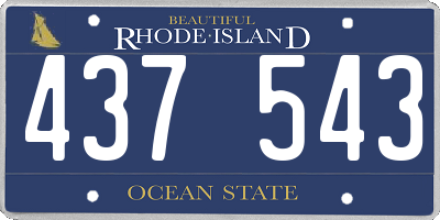 RI license plate 437543