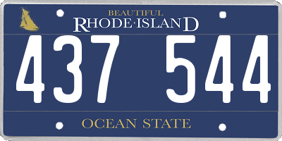 RI license plate 437544